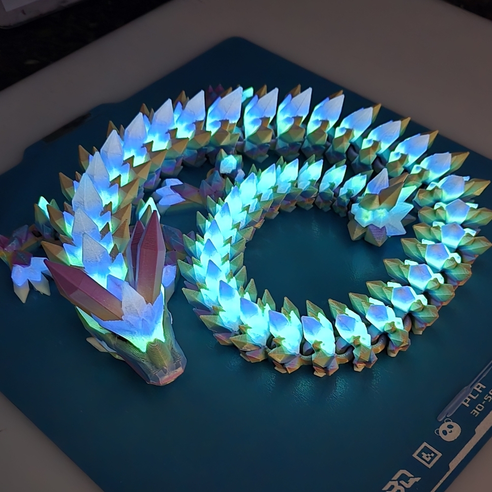 3D Printed Glow-N-Dark Articulated Dragon.(Handmade)